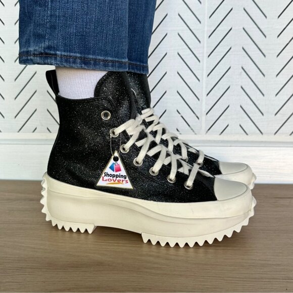 ⭐Rare Converse Run Star Hike Hi Platform Glitter 7 Womens Shoes Sneaker A07947C - Picture 2 of 11